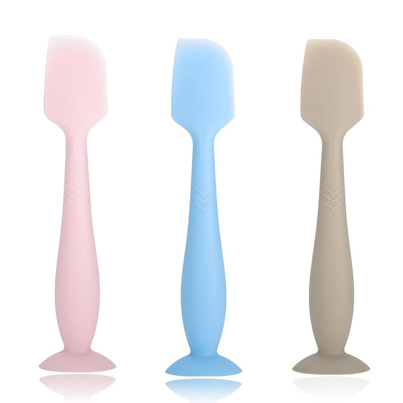 seeway Baby Diaper Cream Spatula, 3 pack Baby Diaper Cream Spatula Applicator, Silicone Baby Butt Paste Spatula for Newborn Babies (pink, blue, brown) - Image 1
